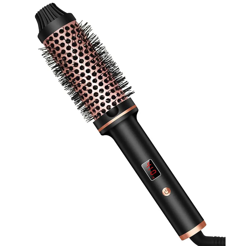 1.5 Inch Heated Curling Brush Ceramic Curling Iron Volumizing Hot Brush Create Root Volume & Loose Curls, Electric Round Brush