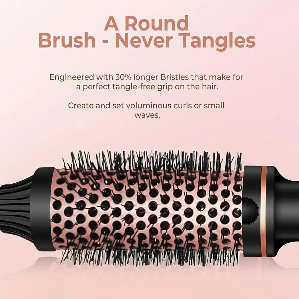 1.5 Inch Heated Curling Brush Ceramic Curling Iron Volumizing Hot Brush Create Root Volume & Loose Curls, Electric Round Brush